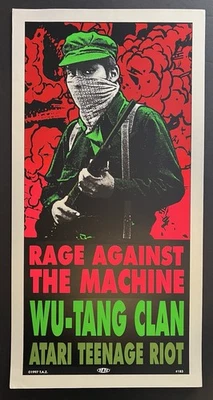 Rage Against the Machine Wu-Tang Clan 1997 screen print poster TAZ Jim Evans - Image 1 of 4