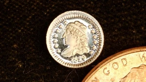 MINIATURMÜNZE 1829 HALF DIME GEDECKELTE BÜSTE PROOF WIE STERLINGSILBER - Bild 1 von 2