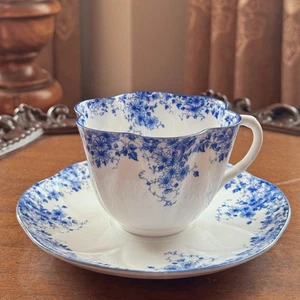 Shelley Dainty Blue Teacup & Saucer, Pattern 051/28, Fine Bone China England, Vi - Picture 1 of 3