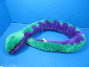 Pier 1 Imports Snake Plush Green Purple 3 Feet Long Rare Vtg - Picture 1 of 7