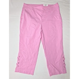 JM Collection Pants Womens Petite PL Pink Tummy Control Comfort Capri Crop NWT - Picture 1 of 8