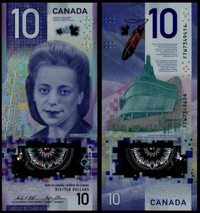 CANADA 10 DOLLARS (P113a) 2018 WILKINS & POLOZ POLYMER UNC - Picture 1 of 1