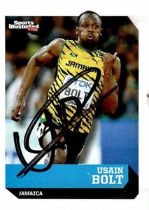 Carta illustrata sportiva firmata uomo vivo Usain Bolt foto prova COA - Foto 1 di 9
