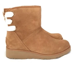 UGG Drew Sunshine Perf Ribbon Schnürsenkel Schleife Damen Stiefel Kastanie Größe 11 - Bild 1 von 12