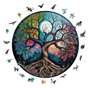 Wooden Puzzle for Adults, 200 Piece Irregular Animal Shaped Wooden Round 4 a - Picture 1 of 7
