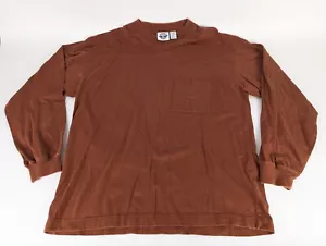 Vintage Dockers Men's XL Copper Brown Long Sleeve Pocket Shirt 1.5" Crew Collar - Picture 1 of 5