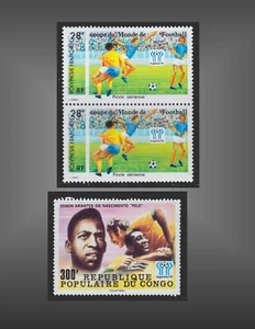 1978 FRENCH POLYNESIA + CONGO WORLD CUP ARGENTINA AND Pelé NH SCT.C161,445 - Picture 1 of 1