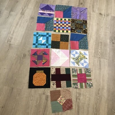 16 Patchwork Quilting Squares Signed - Image 1 of 4