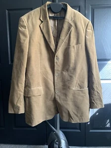 Tasso Elba Men’s Tan Beige Corduroy Jacket Blazer Three Button Size XL  - Picture 1 of 6