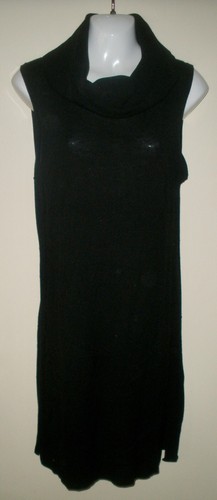 VETEMENTS #634 Abito Misses M Casa Bianca Mercato Nero Tubino Elasticizzato Slip On