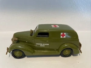 1937 CHEVY PANEL TRUCK ARMY AMBULANCE COIN BANK - LIBERTY CLASSICS 7" DIE-CAST - Picture 1 of 7