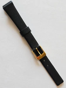 12 mm - Kunststoff-Uhrenarmband mit glatter Oberfläche - (goldene Metallschließe) - Bild 1 von 3