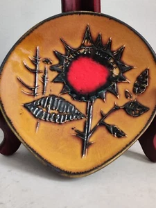 Ann Wynn Reeves Kenneth Clark Pottery England Decorative Plate Sunflower VTG MCM - Picture 1 of 15
