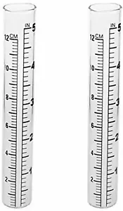 2pcs 5" Capacity Rain Gauge Glass Replacement Tube for Yard Garden Outdoor Home - Picture 1 of 6