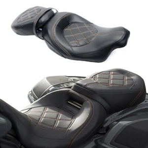 Black Driver Passenger Seat For Harley Electra Road Street Glide 2009 - 2021 New - Picture 1 of 9