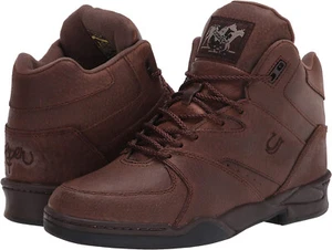 NEW Roper Horseshoe Hiking Mens Leather Boots Ankle Brown size 11 Wide - Picture 1 of 18