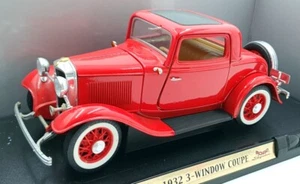Road Signature 1/18 Scale Diecast 92248 Ford 1932 3-Window Coupe - Red - Picture 1 of 5