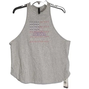 Adidas Womens Heather Gray Sleeveless Tank Top Shirt Large USA Colors New w/ Tag - Picture 1 of 5