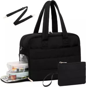 Lunch Tote Bag for Women Work, 17.3 Inch Laptop Purse with Insulated Lunch Compa - Picture 1 of 7