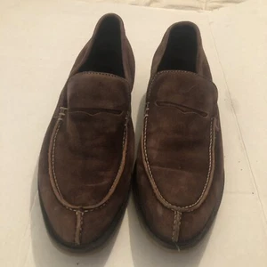 Donald J Pliner Mens Shoes Made In Italy 0712 120 ESLIP Brown Sz 9.5M - Picture 1 of 10
