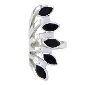 Black Onyx Fine Silver Ring Handicraft Jewelry For Valentine's Day Gift US - Picture 1 of 6
