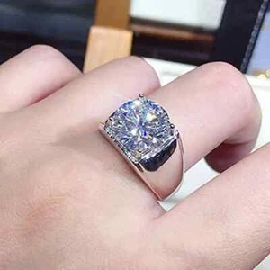Mens Birthday Ring Lab Grown/CVD Diamond 14k Gold IGI Certified 2.50CT Round Cut - Picture 1 of 16