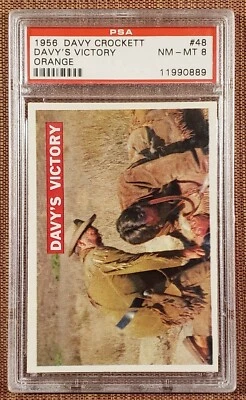 1956 Orange Davy Crockett #48 Davy's Victory Original Collector Card PSA 8 NM/MT - Image 1 of 2