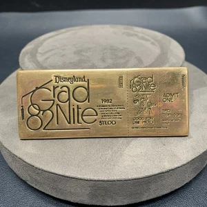 Vtg Disneyland Lowell Sigmund Grad Nite '82 Brass Ticket Un-Punched Keychain - Picture 1 of 7