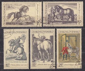 CZECHOSLOVAKIA 1969 SC#1620/24 USED set, Old Engravings of Horses. - Imagen 1 de 1