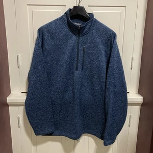New! Eddie Bauer Men's Size XXL Dark Blue 1/2 Zip Fleece Sweater Sweatshirt Top - Picture 1 of 8