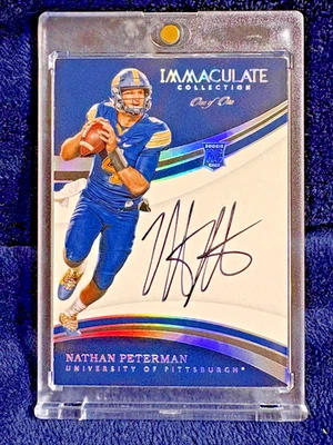 2017 IMMACULATE COLLECTION NATHAN PETERMAN PLATINUM RC ON-CARD AUTO 1/1 SSP PITT - Image 1 of 2