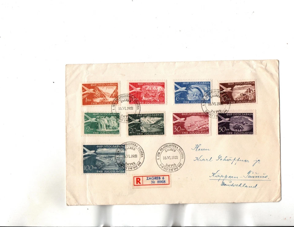 Yugoslavia FDC Sc#C34 a C42 - Juego de 9 Foto 1 de 1