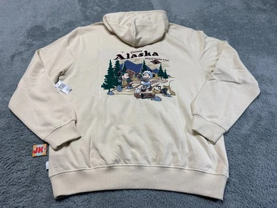 NOVO Moletom com Capuz Disney Cruise Line Adulto Grande Bege Alasca Mickey Minnie Mouse Pluto - Imagem 1 de 4