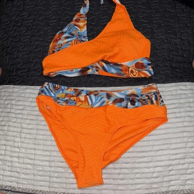 Traje de baño bikini naranja para mujer, talla mediana, nuevo sin etiquetas Foto 1 de 4
