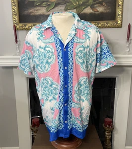 Boohoo Herren Oversize Kurzarm Barock Bordüre Hemd Large - Bild 1 von 6