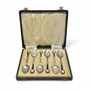 Antique Sterling Silver Teaspoon Set of 6 with Original Box - Picture 1 of 5