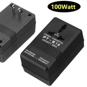 100W AC 110V/120V to 220V/240V Dual Voltage Transformer Power Converter US Plug - Picture 1 of 8