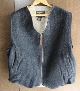 Woolrich John Rich And Bros Men's Grey Multi 100% Wool Vest Sz XL Sherpa Lined - Picture 1 of 6