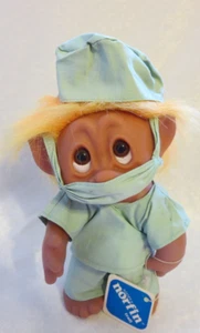 Vintage troll doll 6058 Dr. Olav orange hair 9" tall w/ original tag Norfin - Picture 1 of 8