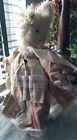 Vintage Makeup Holder Plush Fur Rabbit Toy Faded Shabby