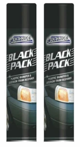 2 300ML BLACK PLASTIC RESTORER BUMPER TRIM BACK TO BLACK SPRAY PLASTIC EXTERIOR - Picture 1 of 3