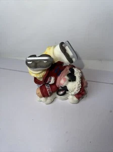 Mary Moo Moos Vintage Falling For Moo Figurine Cow 1998 Ice Skate Winter Snow - Picture 1 of 9