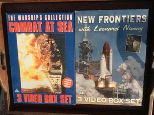 VHS Box Sets x2 (1997) - Adventures In Space and Combat at Sea (6 videos) - Picture 1 of 3
