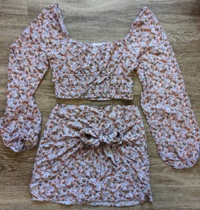 Neu mit Etikett Lelis Collections Glockenärmel weich Mädchen Blumenmuster Sommer zweiteiliges Set mit Größe S - Bild 1 von 13