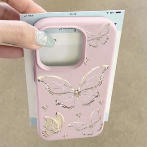 Funda Carcasa TPU Suave Mariposa Antigolpes para iPhone 16 15 Pro Max 14 13 12 11 - Imagen 1 de 21