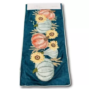Artisan De Luxe Home Beaded Table Runner Pumpkins Sunflowers Thanksgiving Fall A - Picture 1 of 3