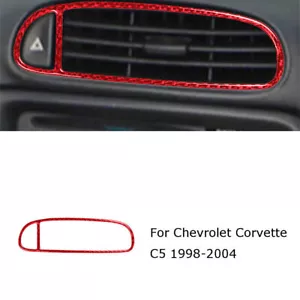 For Chevrolet Corvette C5 Carbon Fiber Center Air Vent Outlet Panel Cover Trim - Picture 1 of 11