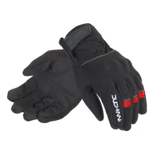 Duchinni Pit Kids Childrens Youth CE Armoured Motorcycle Gloves - Black / Red - Picture 1 of 3