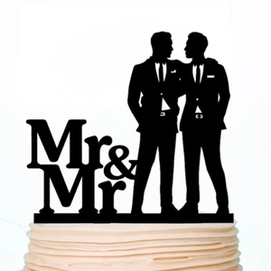 Gay  Wedding Cake Topper Same Sex Wedding Cake Toppers Mr and Mr Decorations - Picture 1 of 5