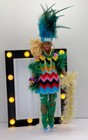 Black Barbie doll in handmade Mardi Gras clothes custom accessories Free Post 92